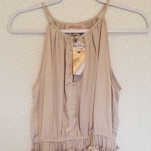 Philosophy Beige Sleeveless Blouse